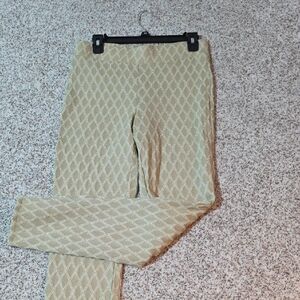 Elegant Cream Patterned Women's Pants